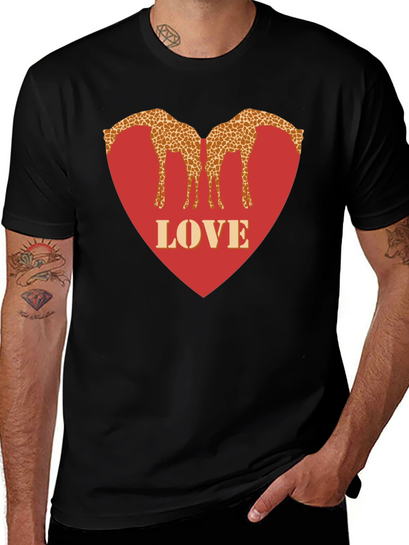 Variant 14 of Giraffe Love Heart T-Shirt