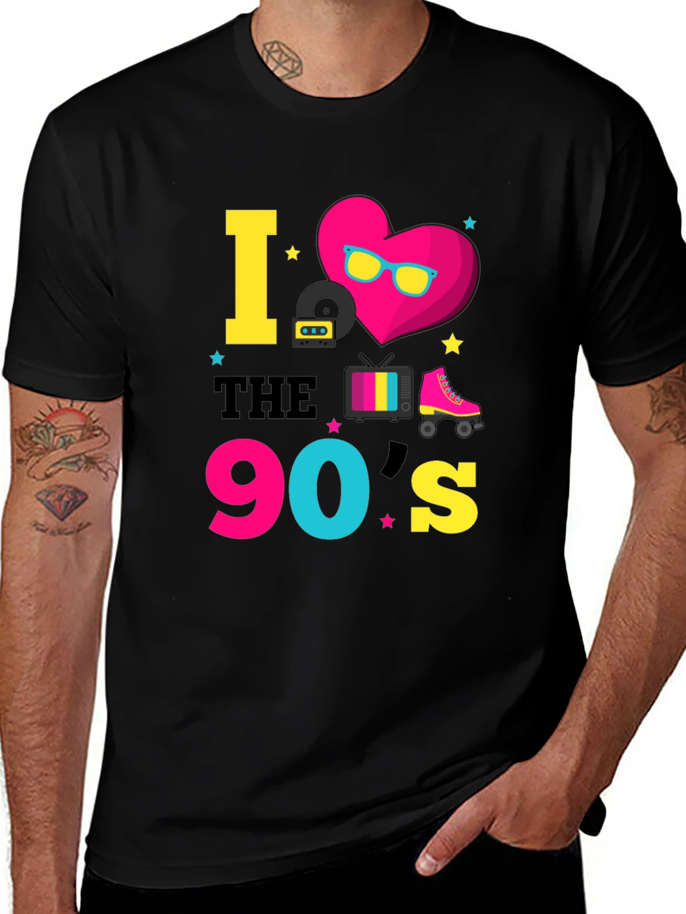 Variant 20 of I Love the 90s Black T-Shirt