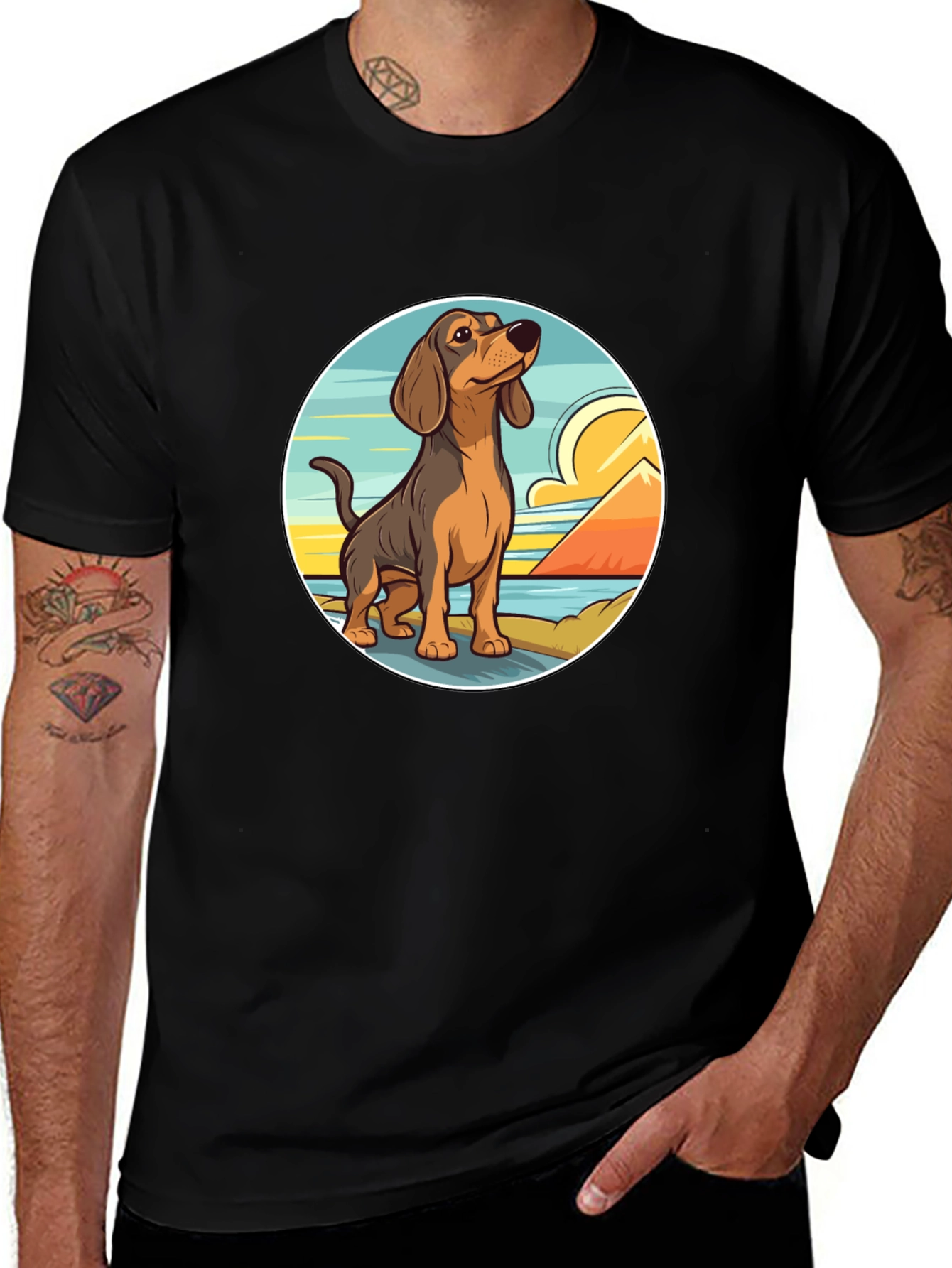 Dachshund T-Shirt - Canine Beach Design