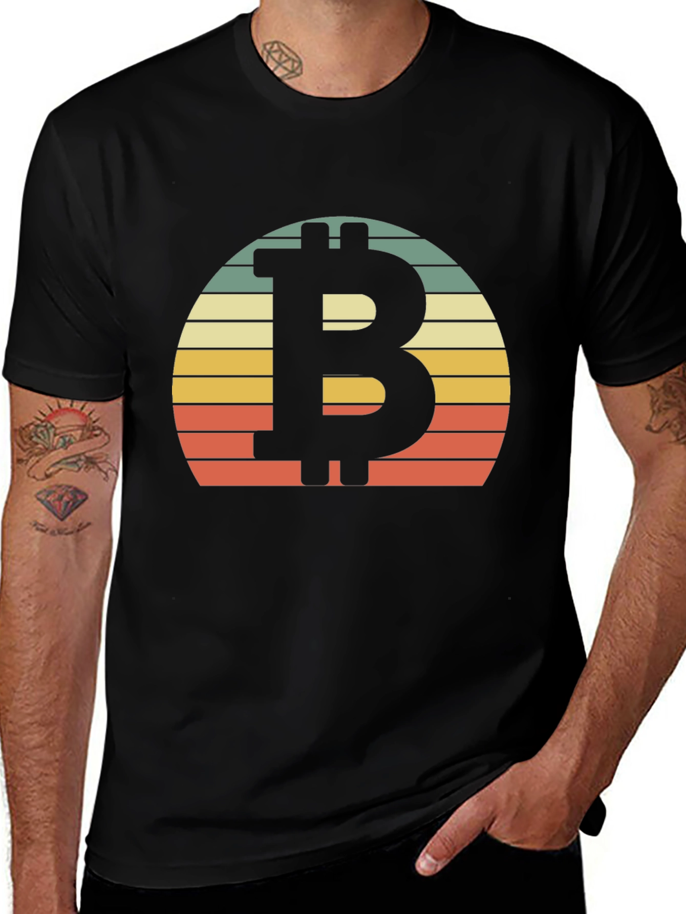 Variant 6 of Bitcoin Sunset Graphic Tee - Crypto Retro Style
