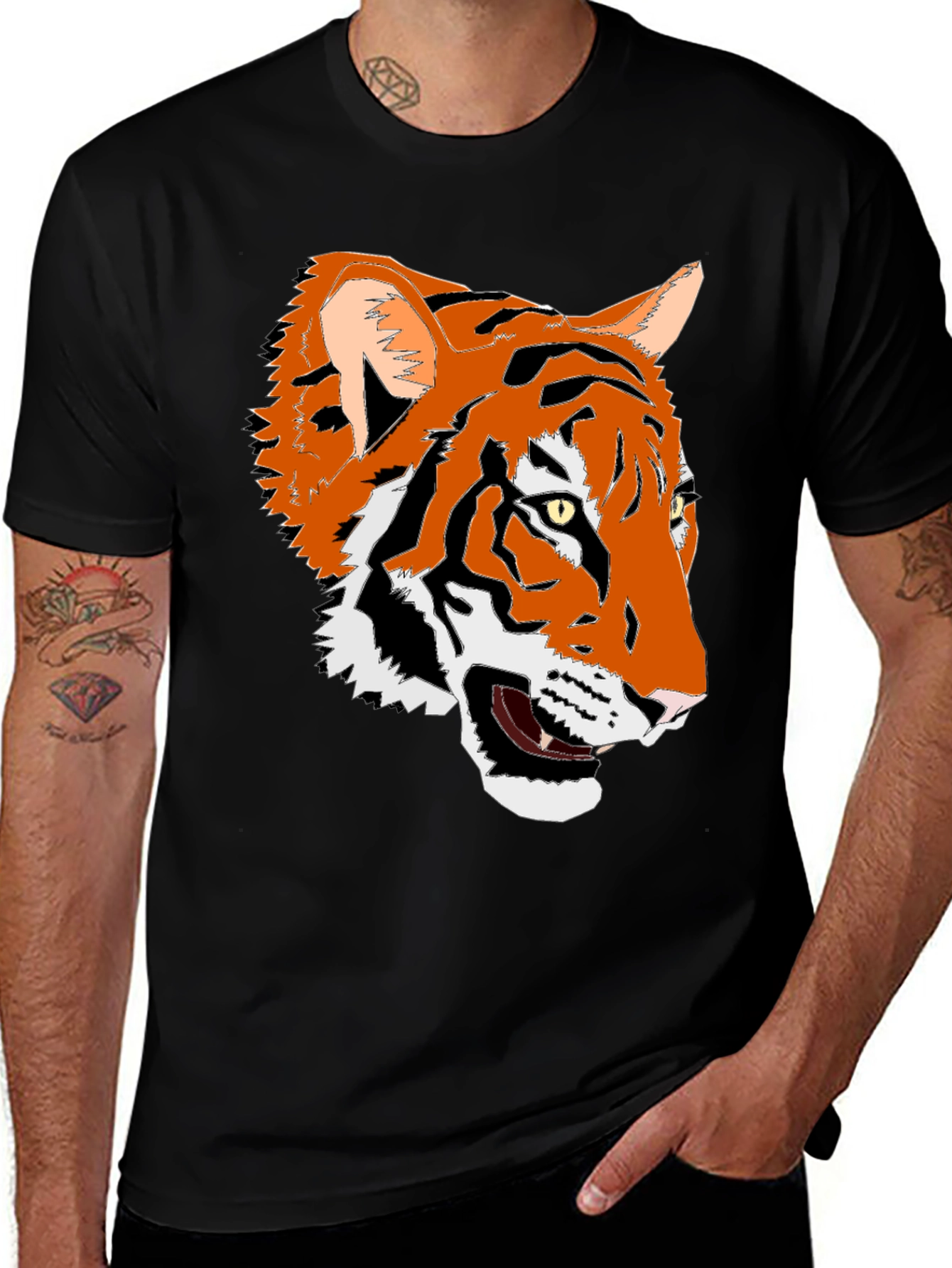 Cool Tiger Graphic Black T-Shirt