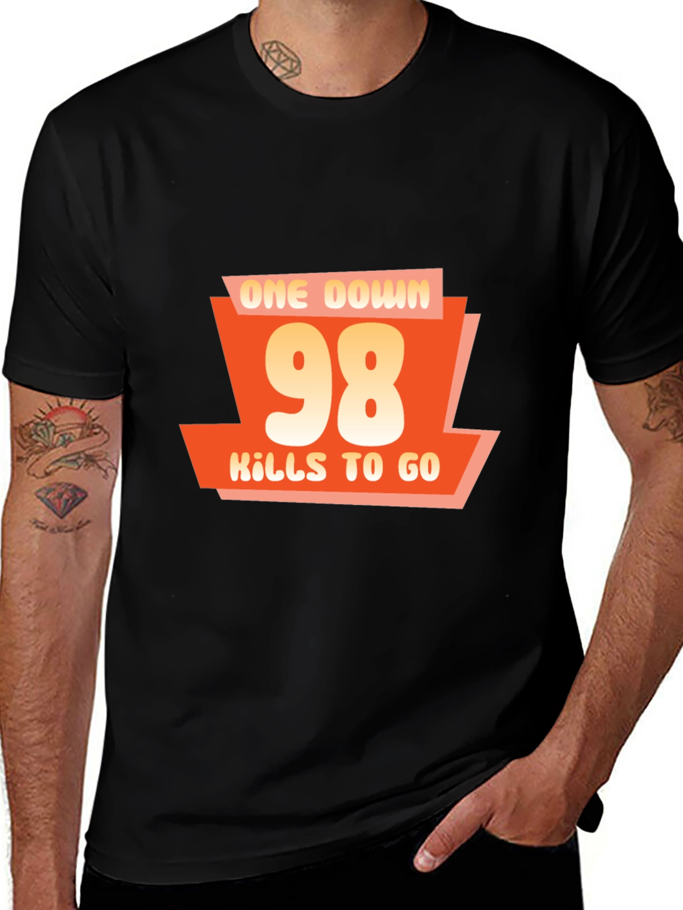 Variant 22 of One Down, 98 Kills to Go - Gamer T-Shirt