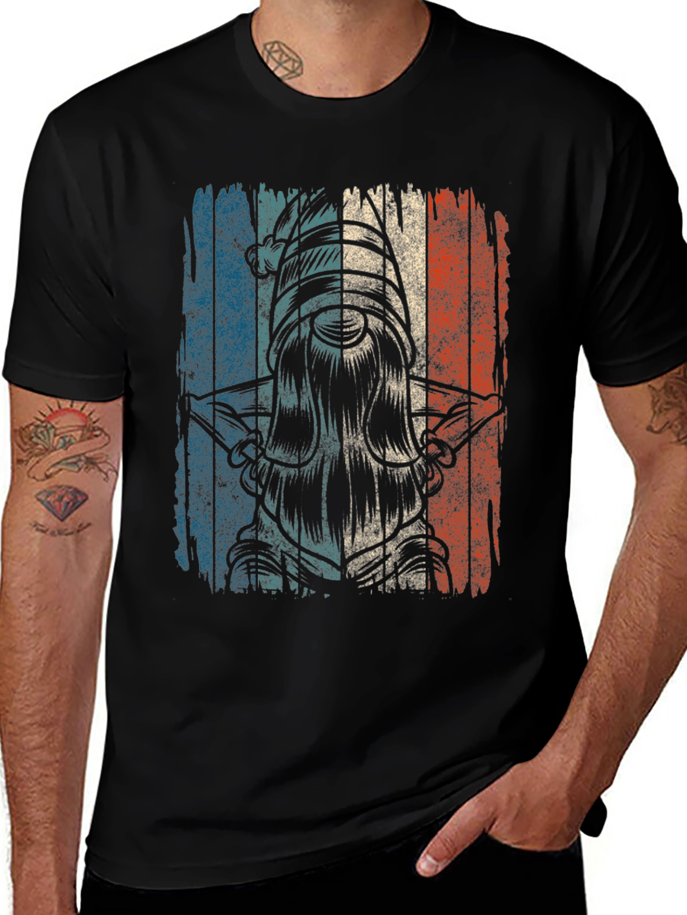 Variant 22 of Distressed Flag Knight Graphic Tee