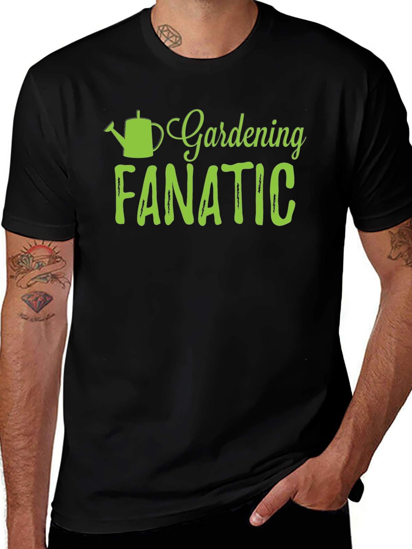 Variant 4 of Gardening Fanatic Tee - Black Cotton T-Shirt