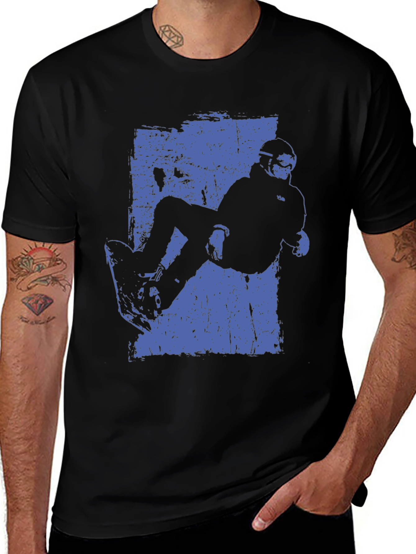 Variant 15 of Snowboarder Graphic Tee - Cool Black T-Shirt