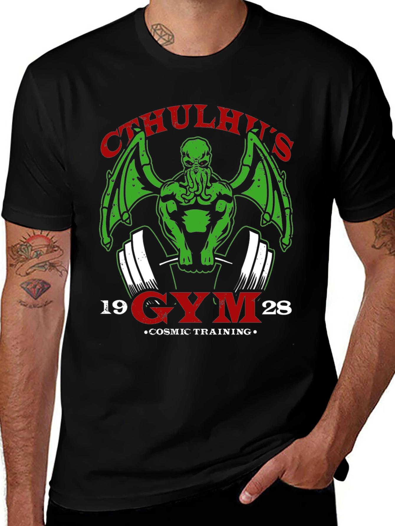 Cthulhu's Gym Black T-Shirt: Cosmic Training Apparel