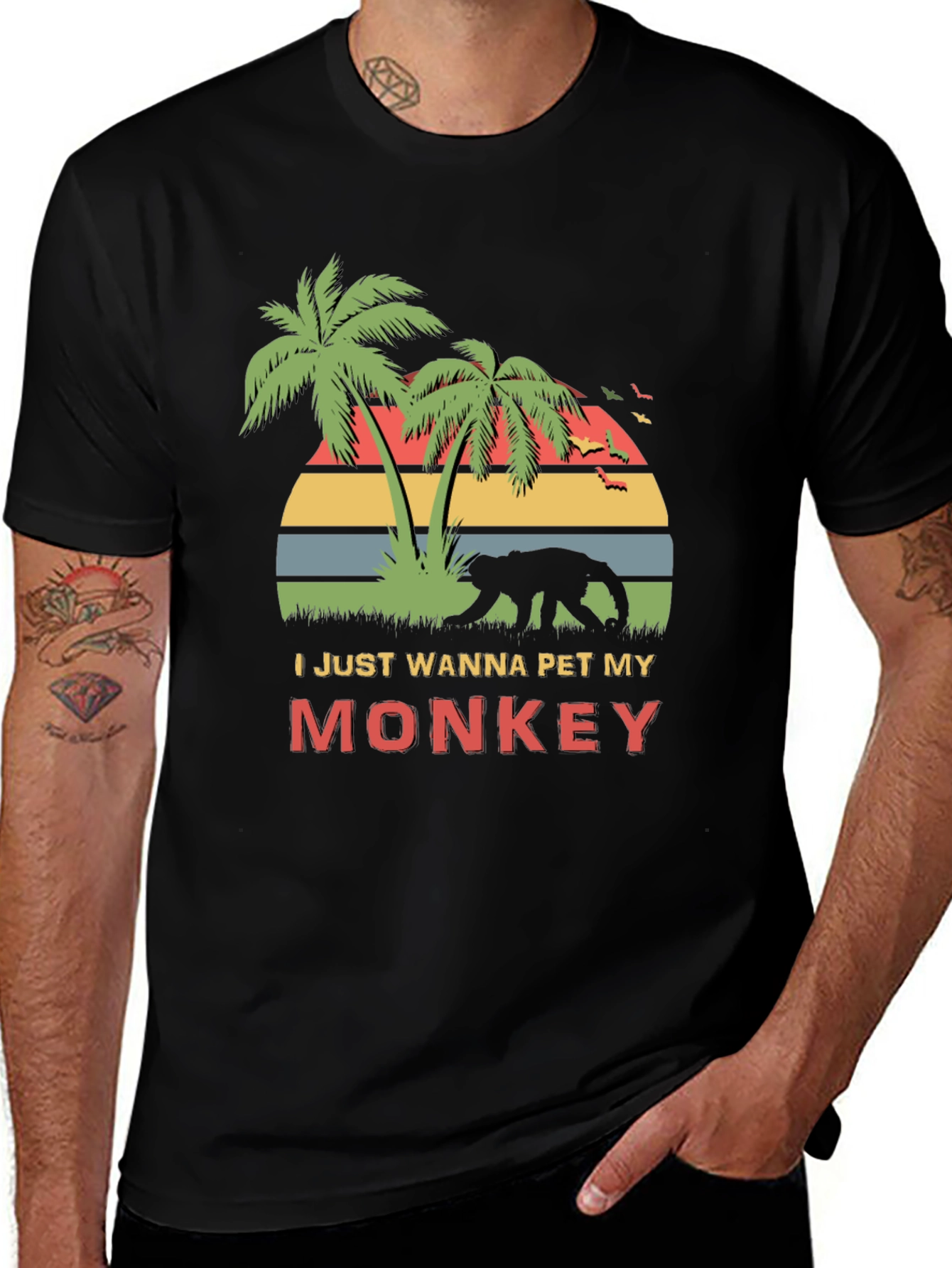 Variant 17 of Funny Monkey Lover T-Shirt - I Just Wanna Pet My Monkey
