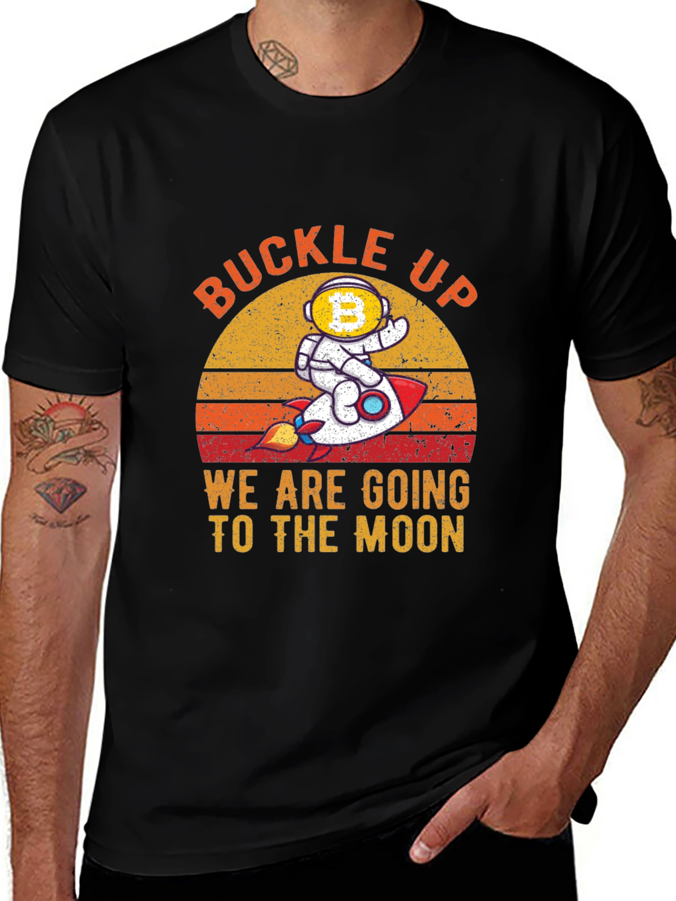 Bitcoin Moon T-Shirt - Buckle Up!