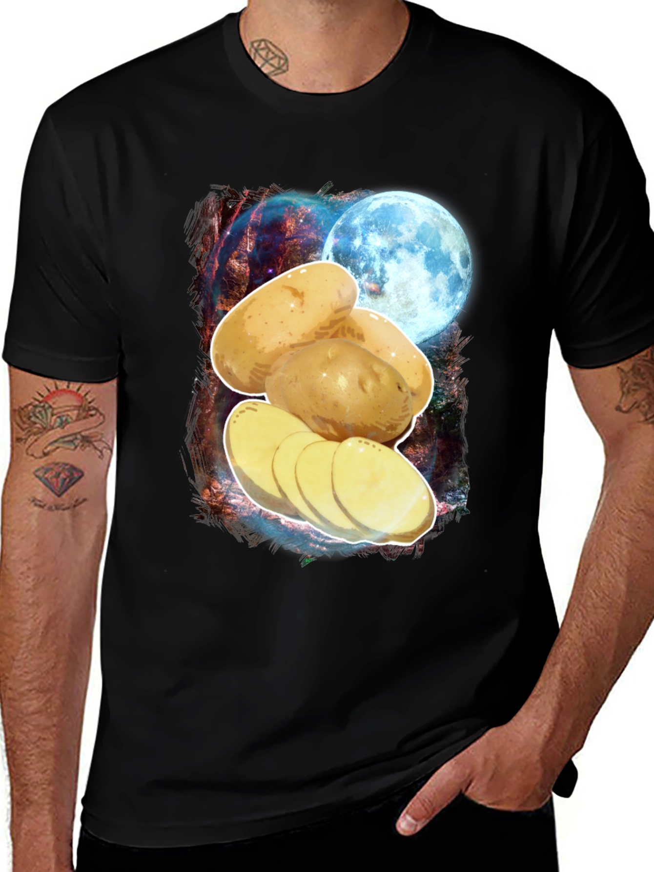 Variant 2 of Potato Moon Graphic T-Shirt - Unique Design