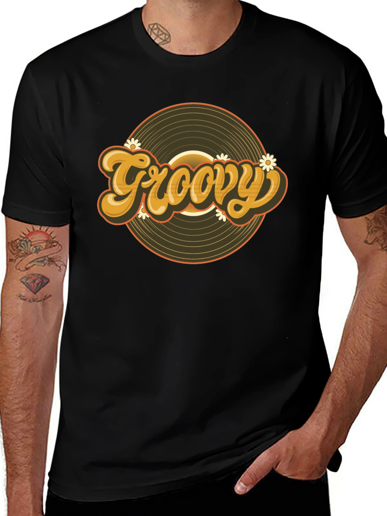 Variant 14 of Groovy Retro Record T-Shirt