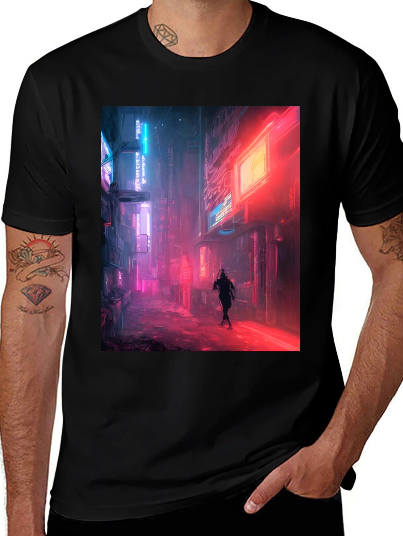 Variant 29 of Neon Cityscape Graphic Tee