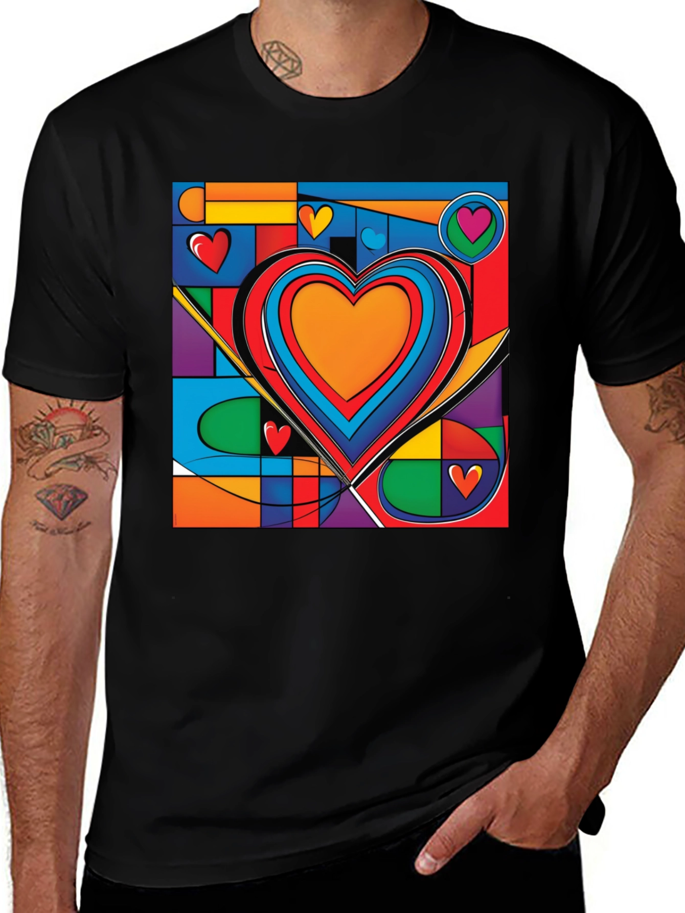 Variant 18 of Abstract Heart Graphic Tee - Modern Art T-Shirt
