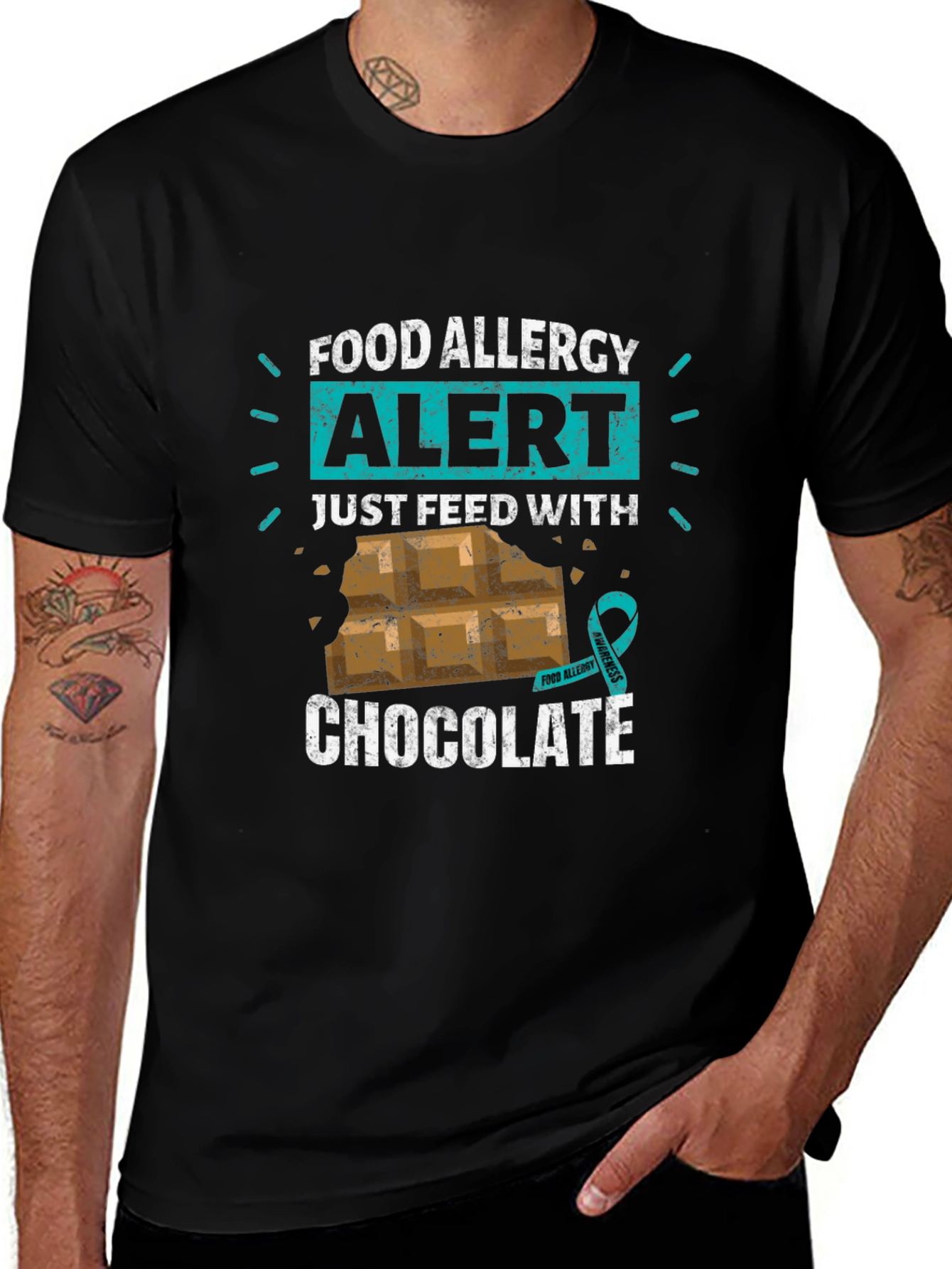 Food Allergy Alert: Just Feed With Chocolate T-Shirt