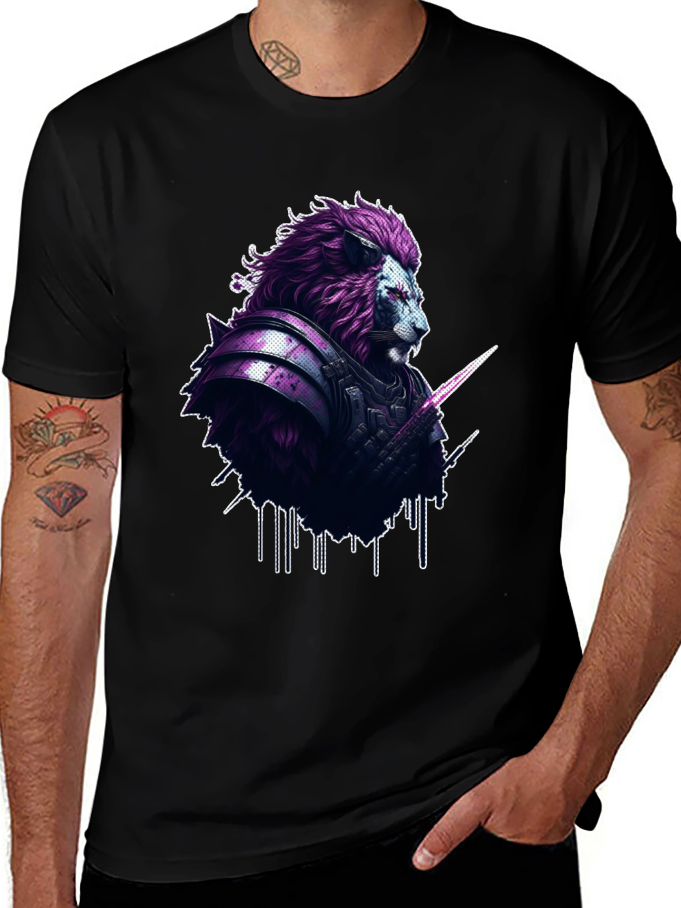 Variant 30 of Lion Warrior Graphic Tee - Stylish Men's T-Shirt