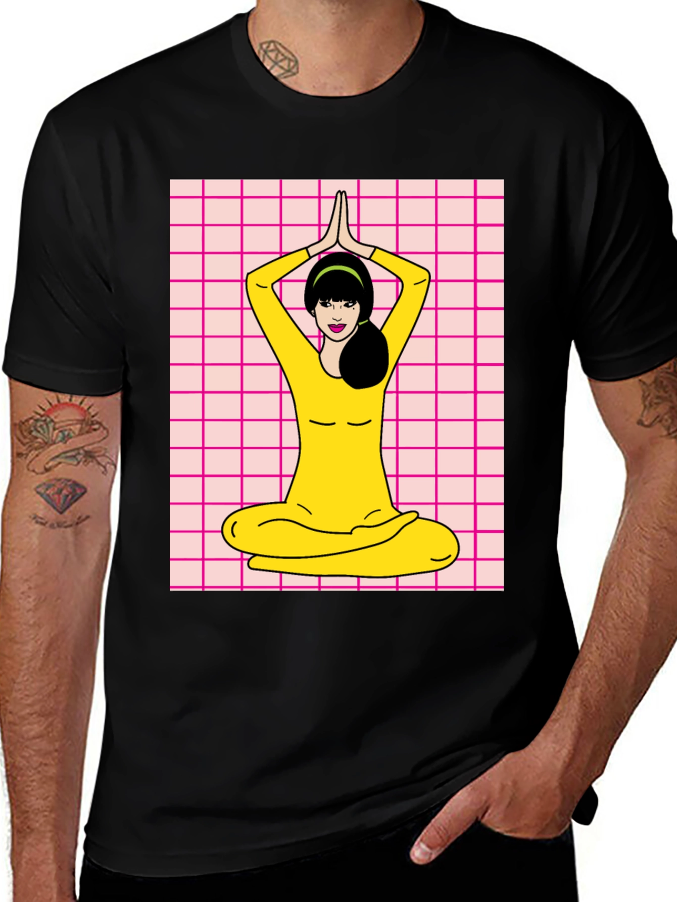 Variant 5 of Yoga Girl Graphic Tee - Retro Style