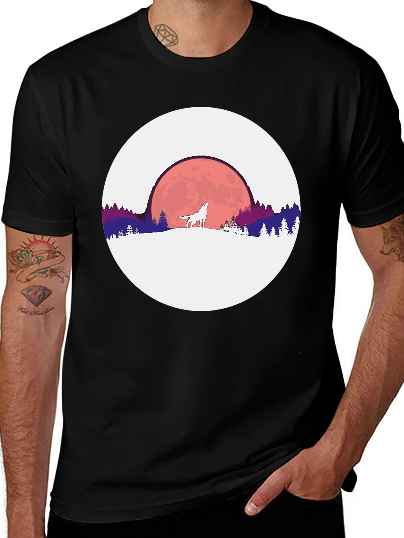 Variant 6 of Wolf Moon Silhouette Tee