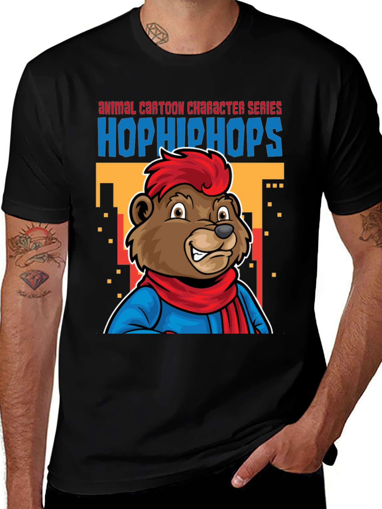 Variant 11 of Hophiphops Cartoon Bear T-Shirt - Animal Character Series