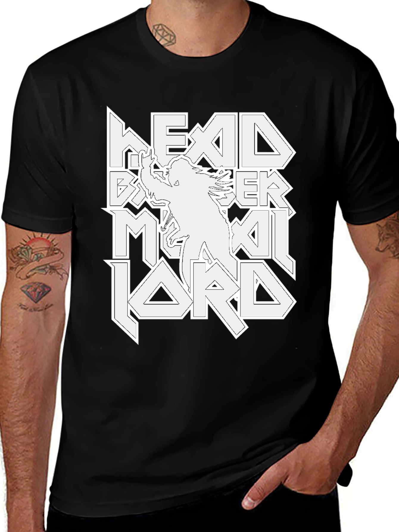 Variant 10 of Headbanger Metal Lord Graphic T-Shirt