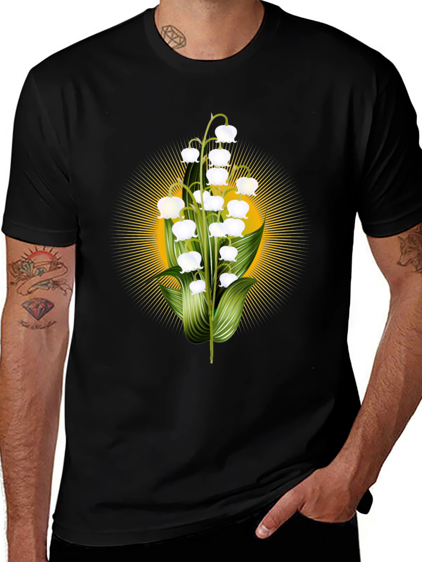 Variant 25 of Lily of the Valley Graphic Tee - Black