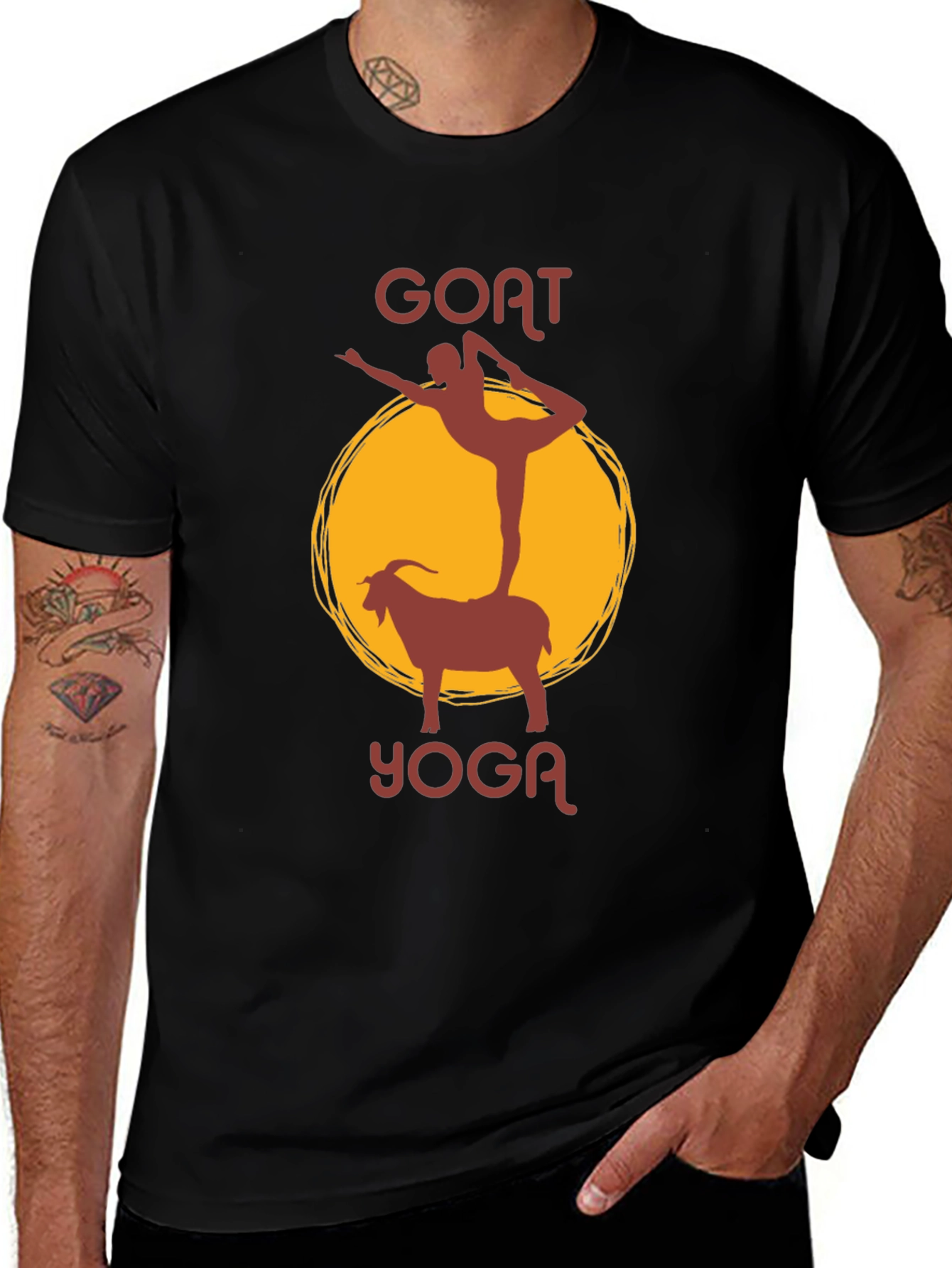 Variant 7 of Goat Yoga Graphic Tee - Unisex Cotton Blend T-Shirt