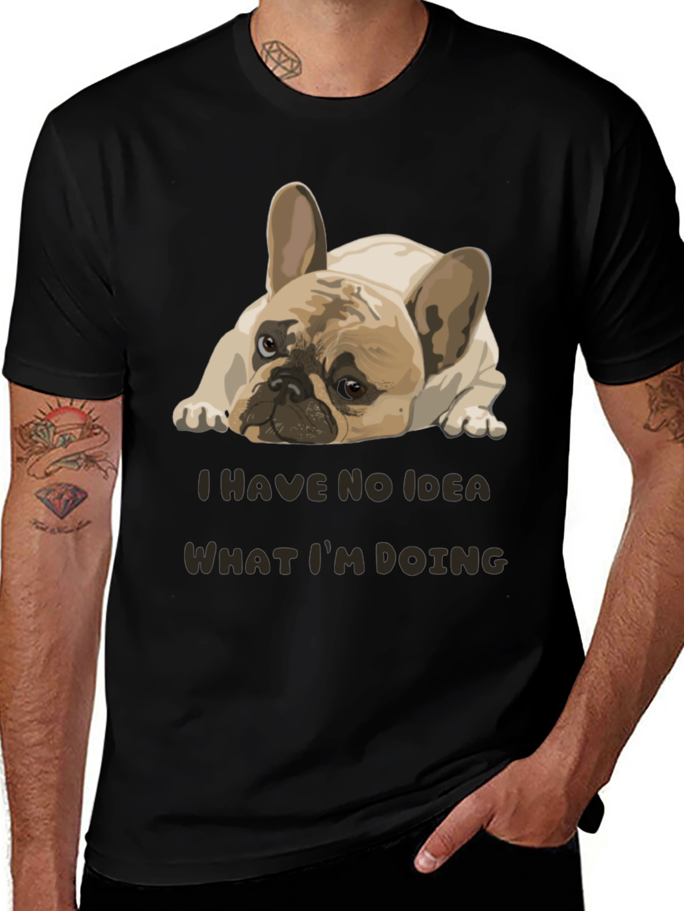 Variant 19 of Funny Dog Graphic Tee - "No Idea What I'm Doing"
