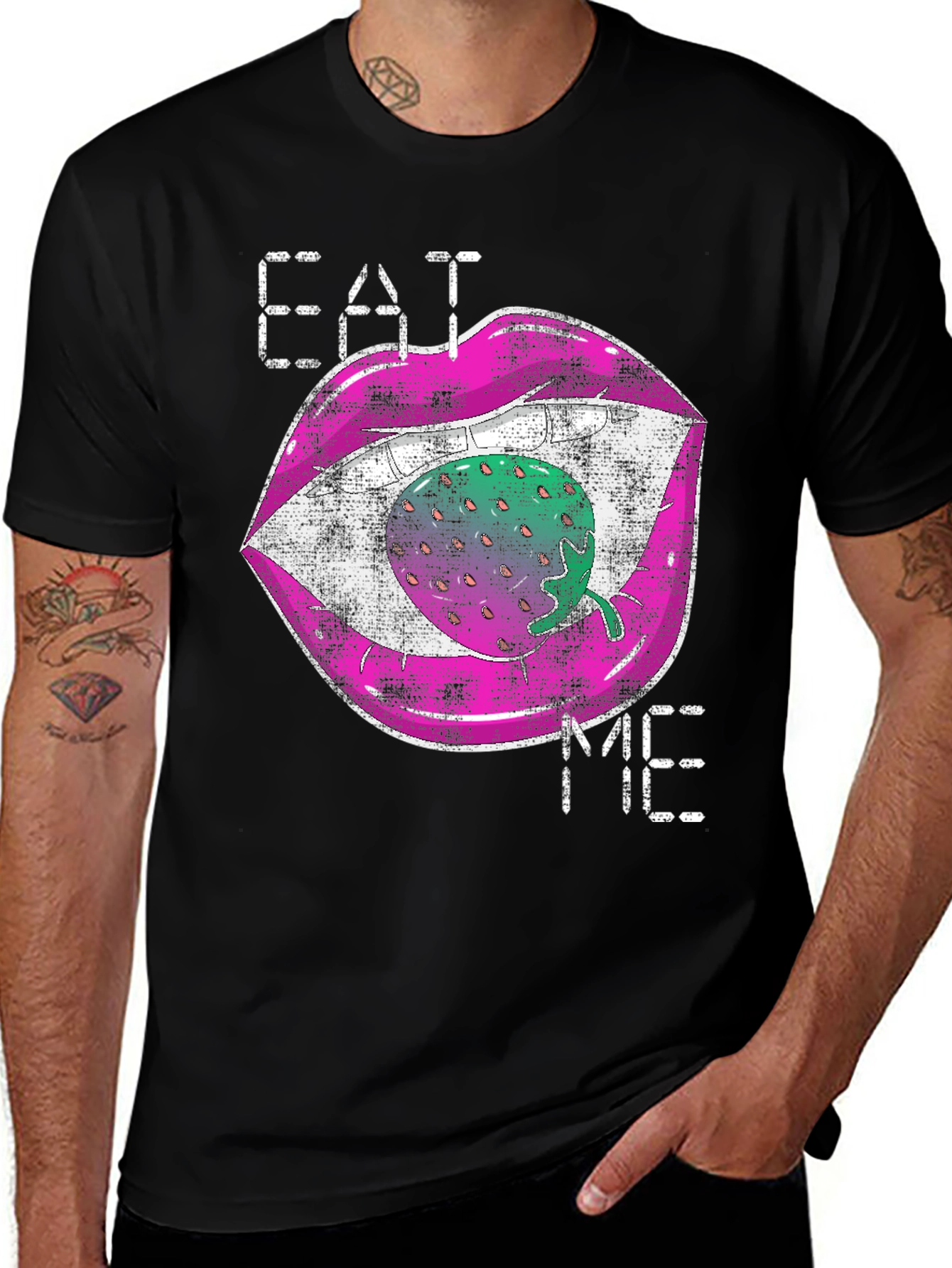 Variant 13 of Eat Me Strawberry Lips Graphic Tee