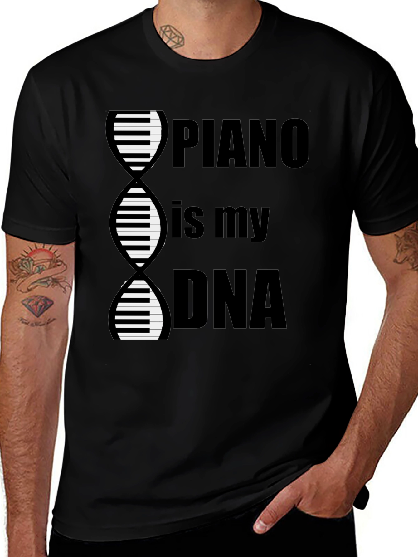Variant 24 of Piano is My DNA Graphic Tee - Musician T-Shirt