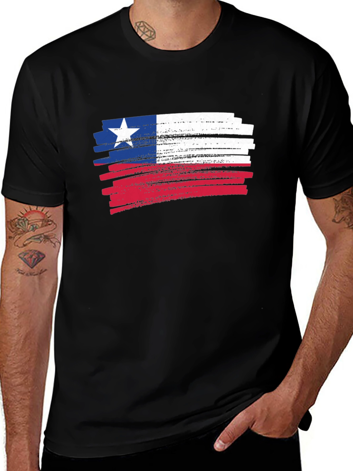 Texas Flag Brush Stroke Graphic T-Shirt