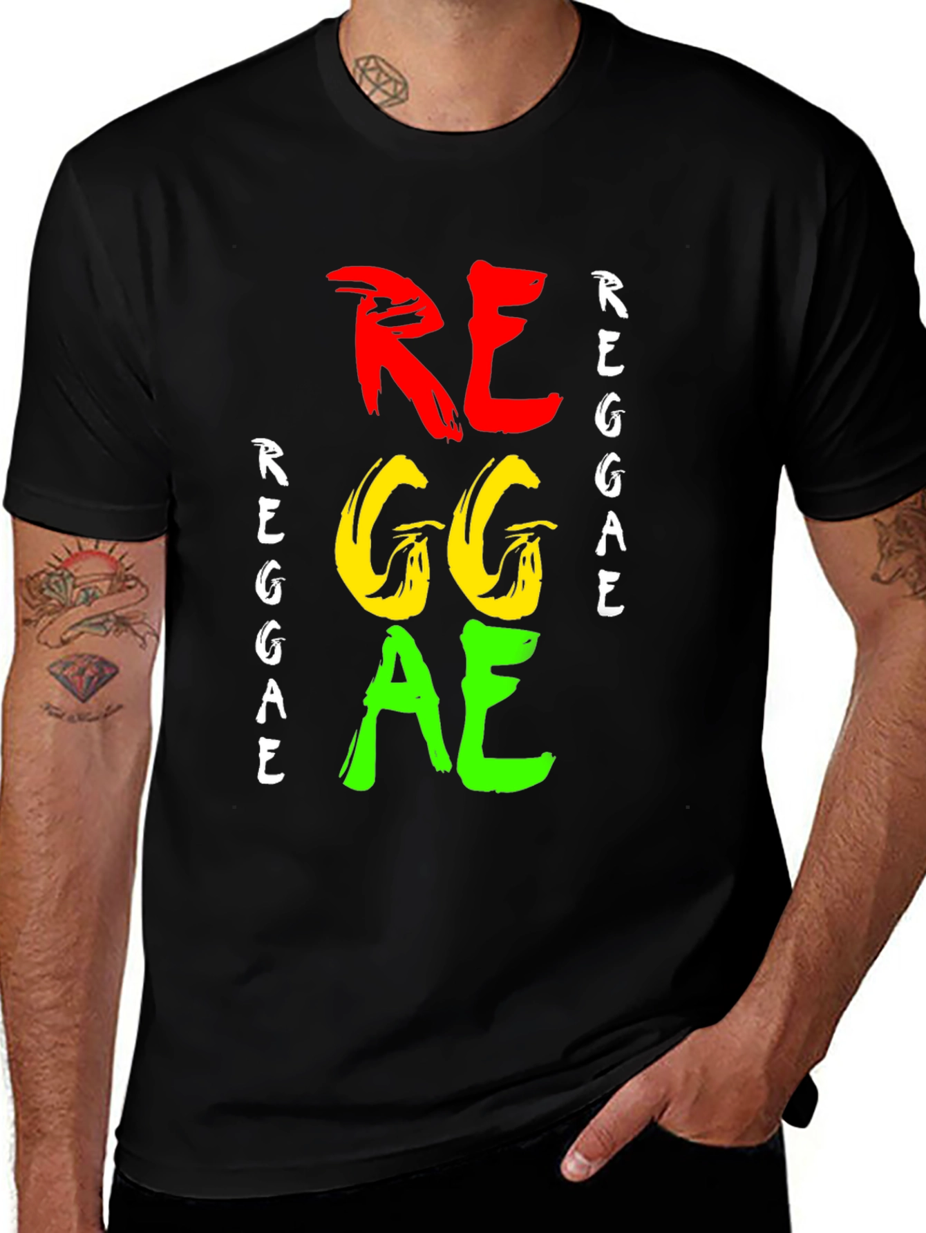 Reggae Graphic T-Shirt - Rasta Colors