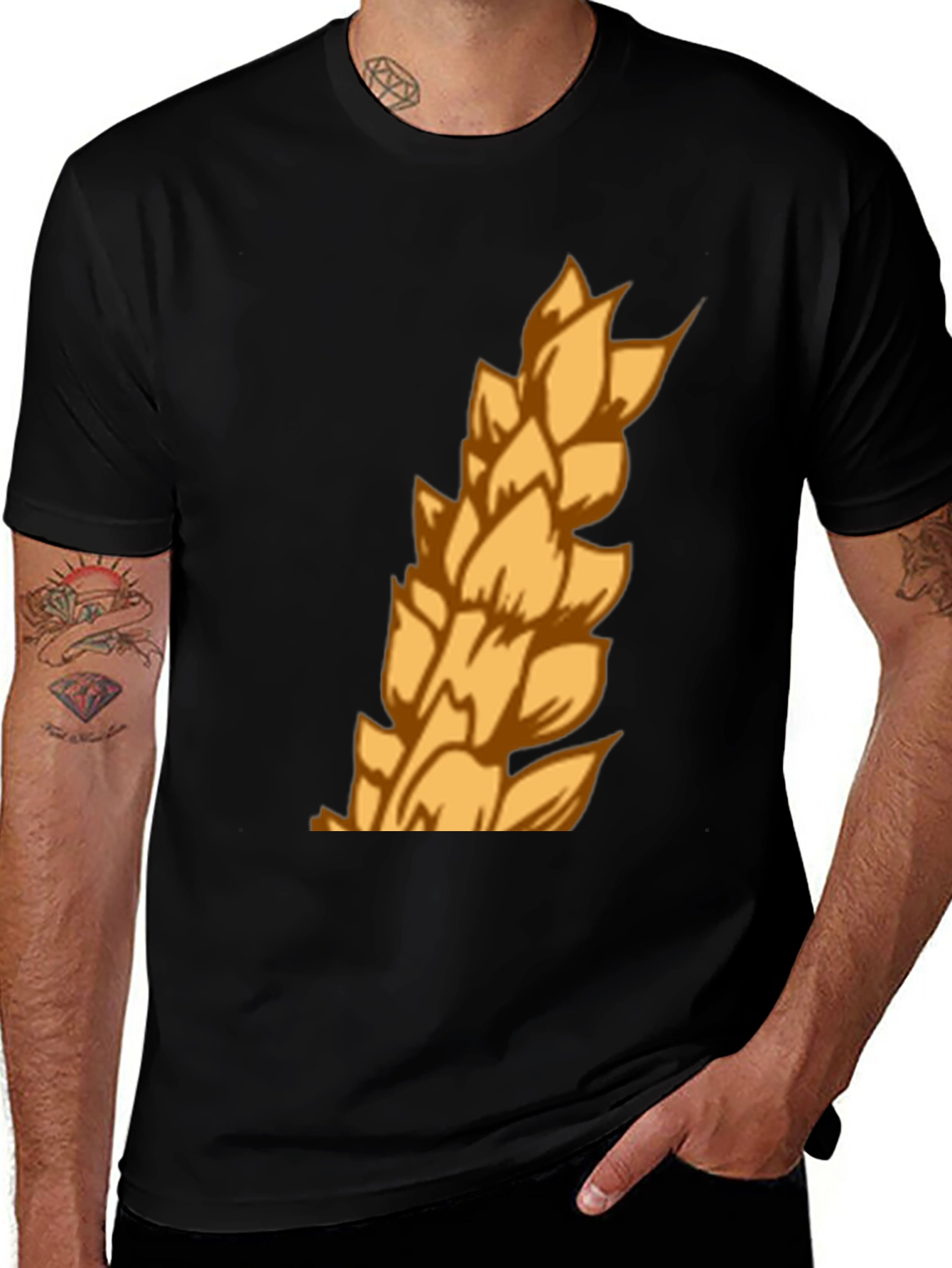 Black Wheat Graphic Tee - Mens Black T-Shirt main image