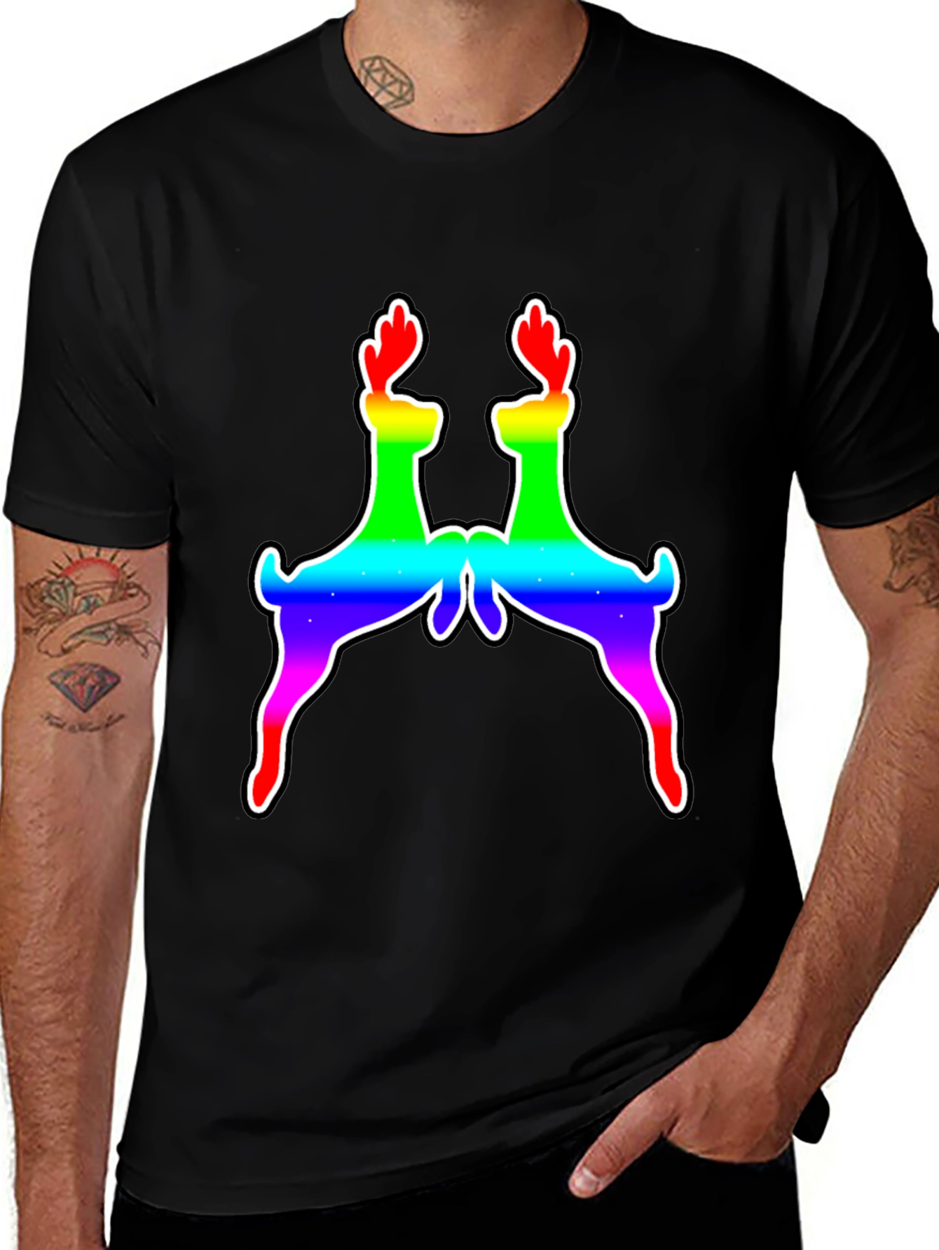 Variant 18 of Rainbow Deer Graphic Tee - Pride Edition