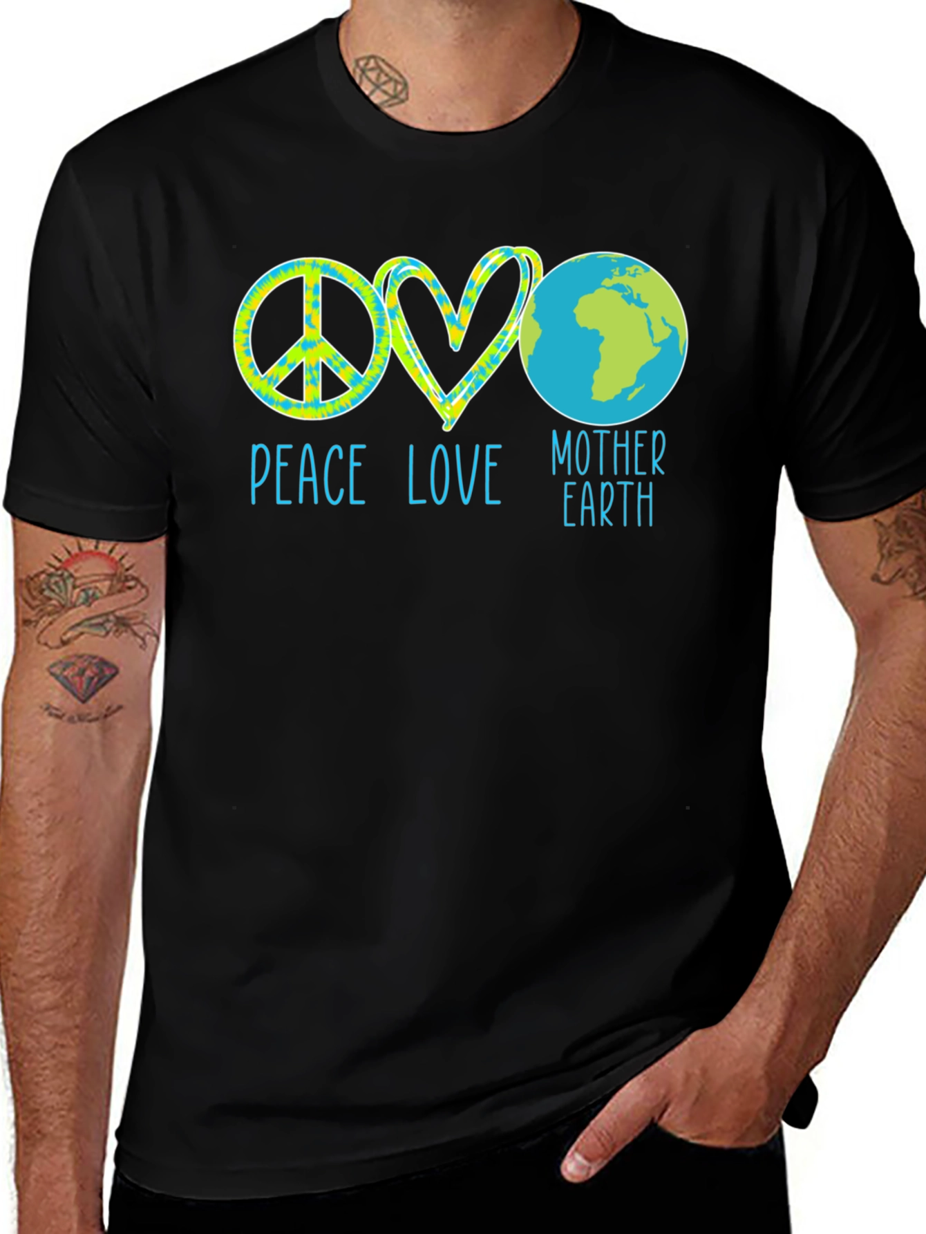 Variant 16 of Peace Love Earth T-Shirt - Earth Day Apparel
