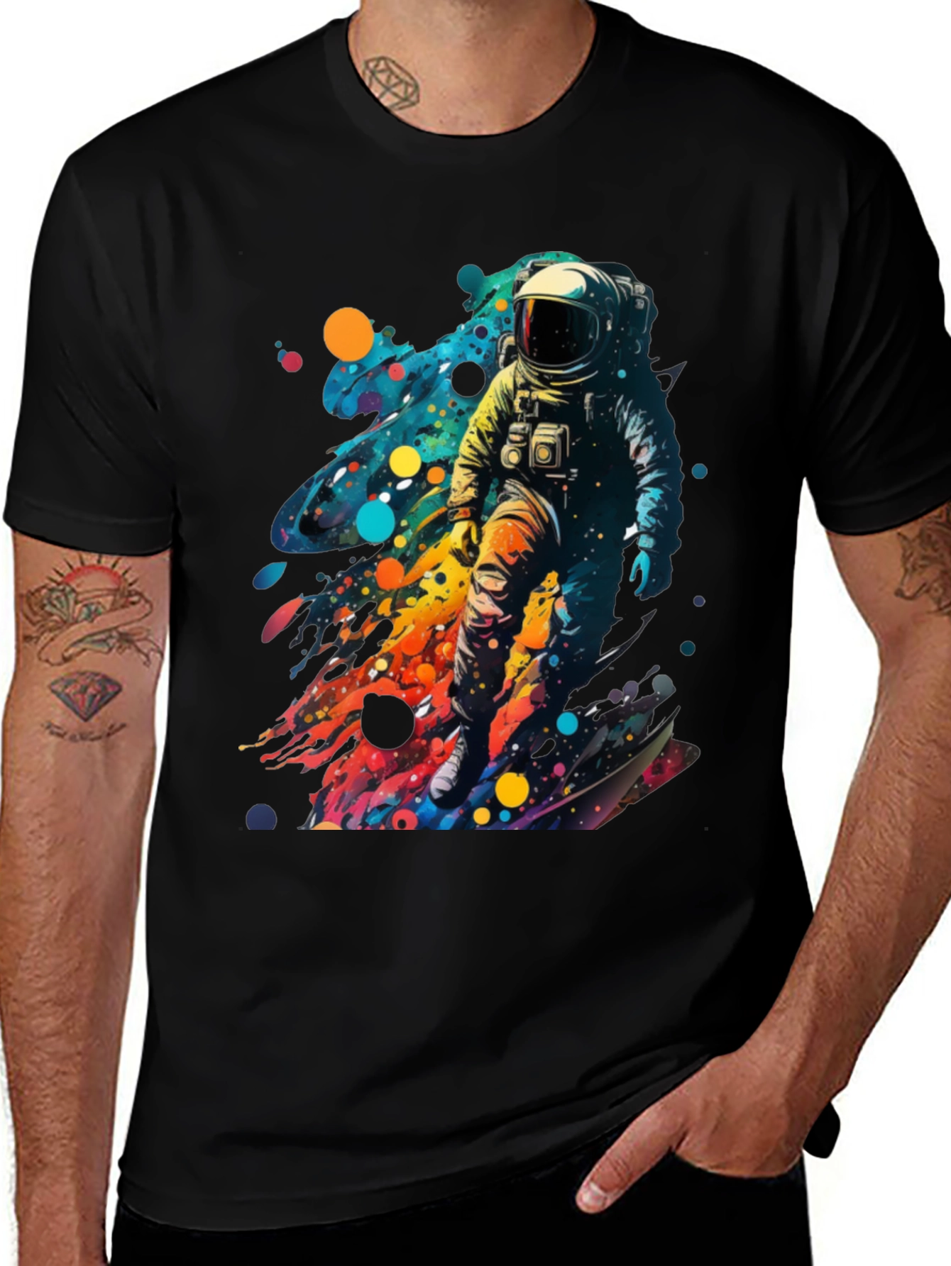 Variant 22 of Astronaut Splash Black T-Shirt