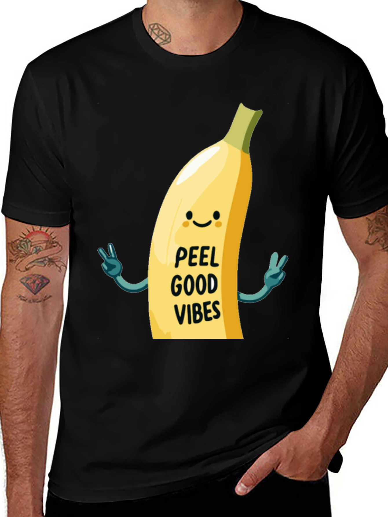 Variant 8 of Peel Good Vibes T-Shirt - Funny Banana Graphic Tee