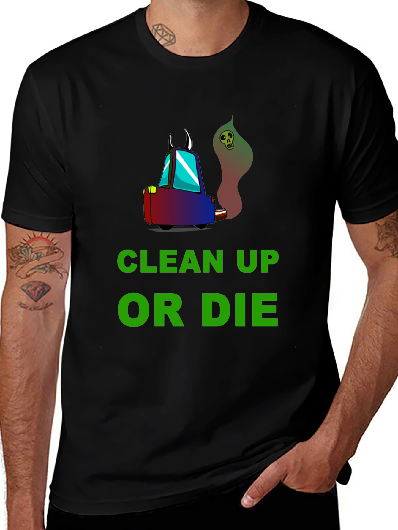 Variant 22 of Clean Up or Die Graphic Tee - Black