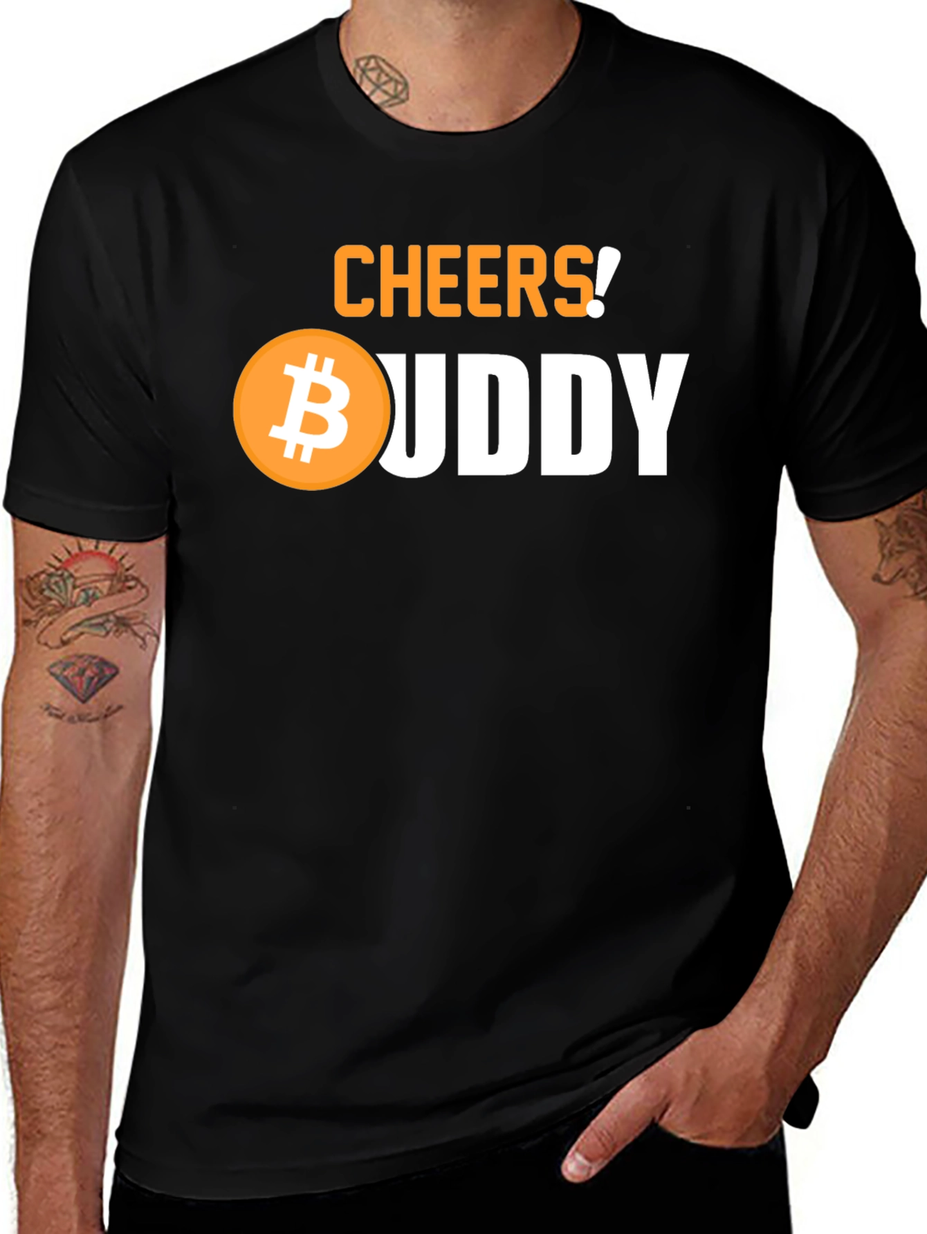 Variant 29 of Cheers Bitcoin Buddy Black Graphic Tee