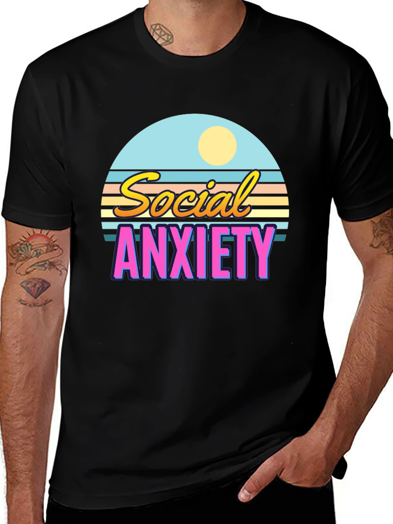 Variant 9 of Social Anxiety Retro T-Shirt