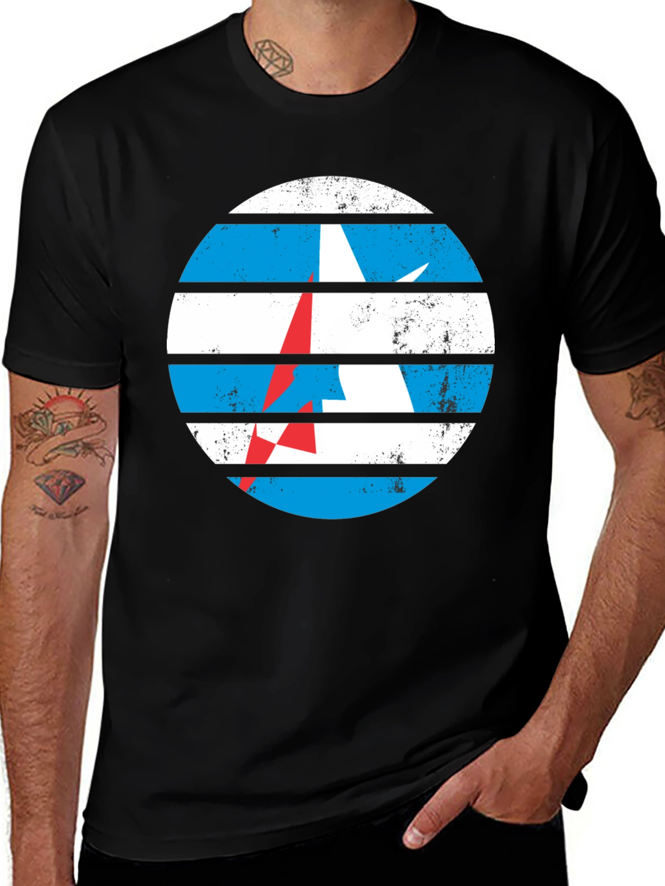Variant 23 of Retro Circle Graphic Tee - Classic Design