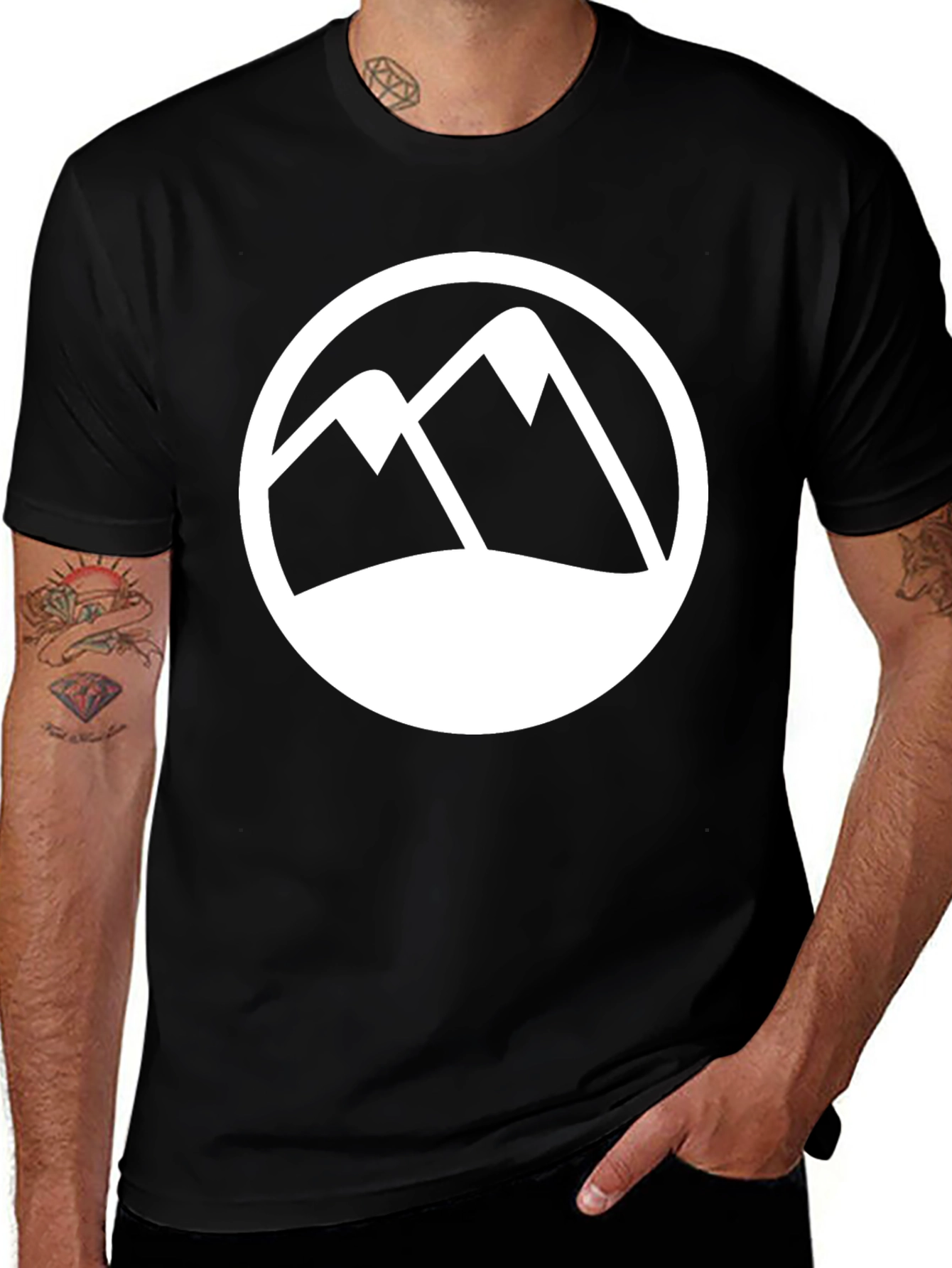 Mountain Peak Graphic Tee - Black