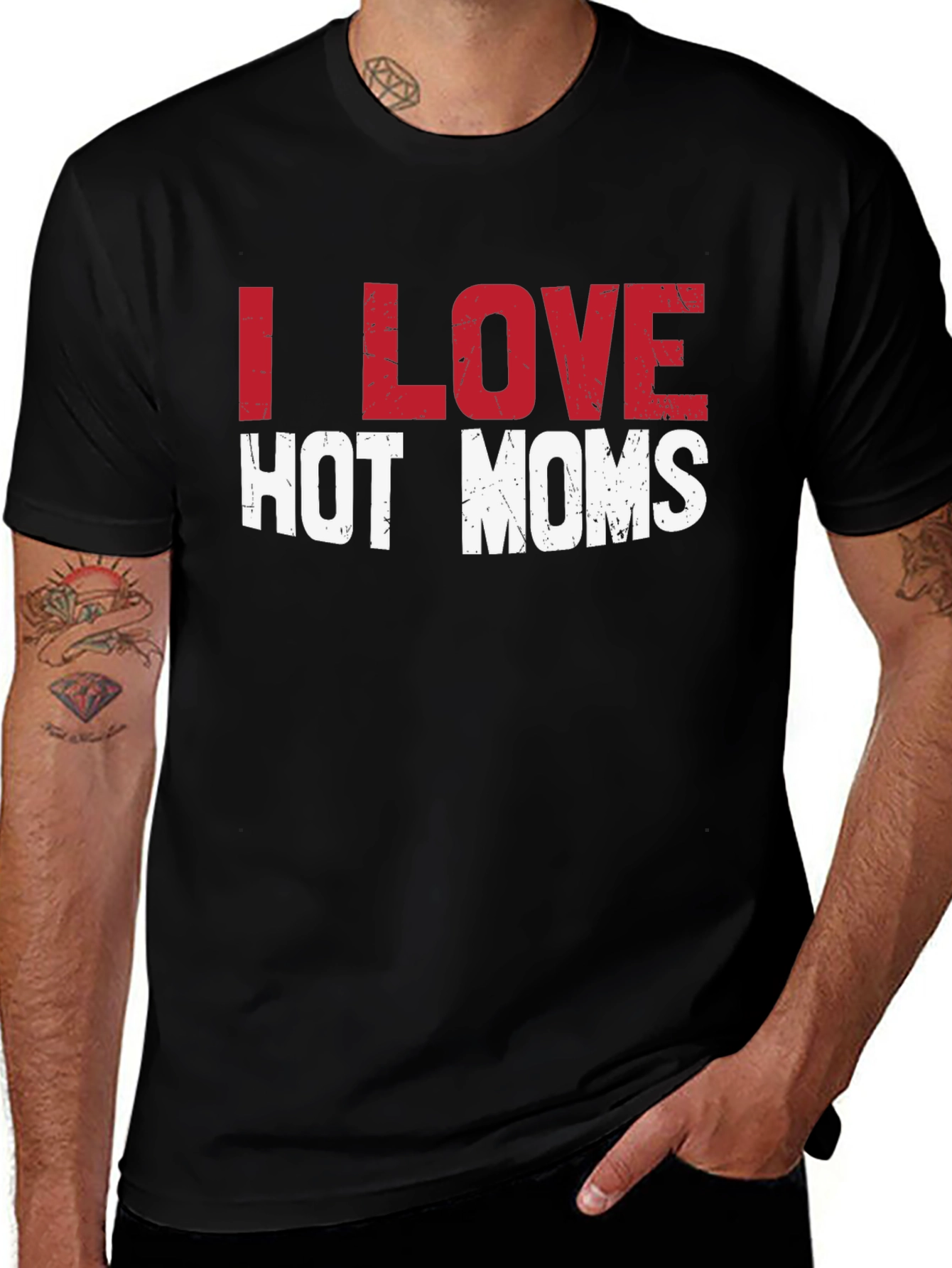 Variant 9 of I Love Hot Moms Graphic Tee - Funny T-Shirt