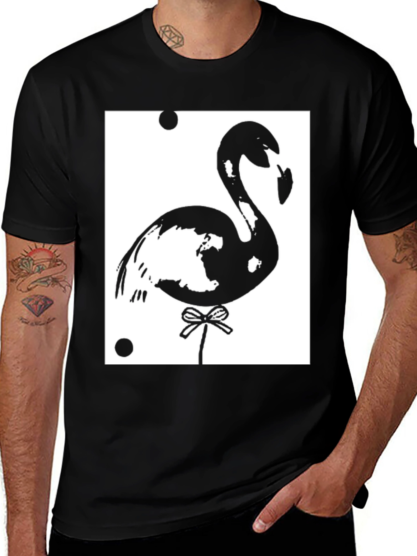 Variant 4 of Black Flamingo Graphic Tee | Stylish Men's T-Shirt