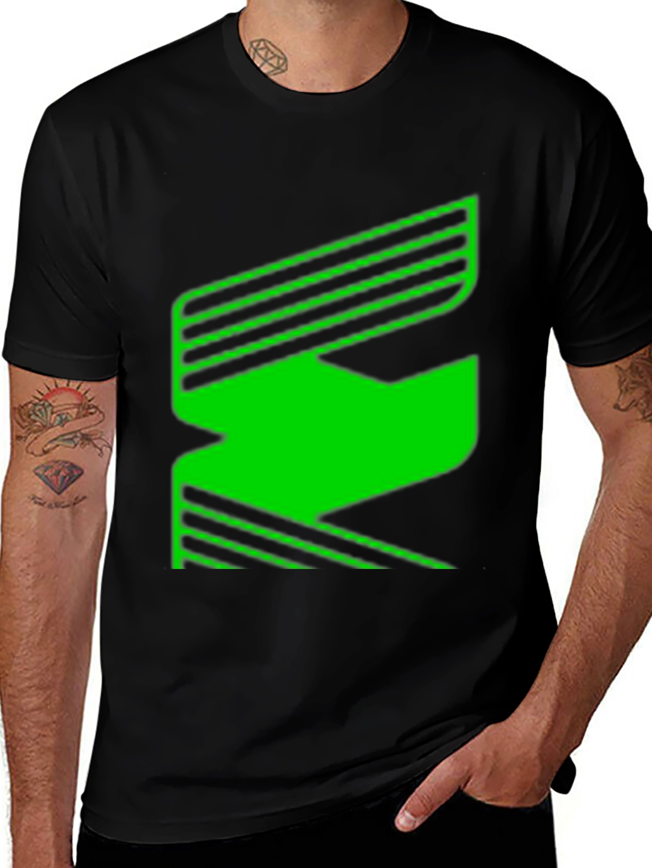 Variant 9 of Retro Green Graphic Tee - Modern Style