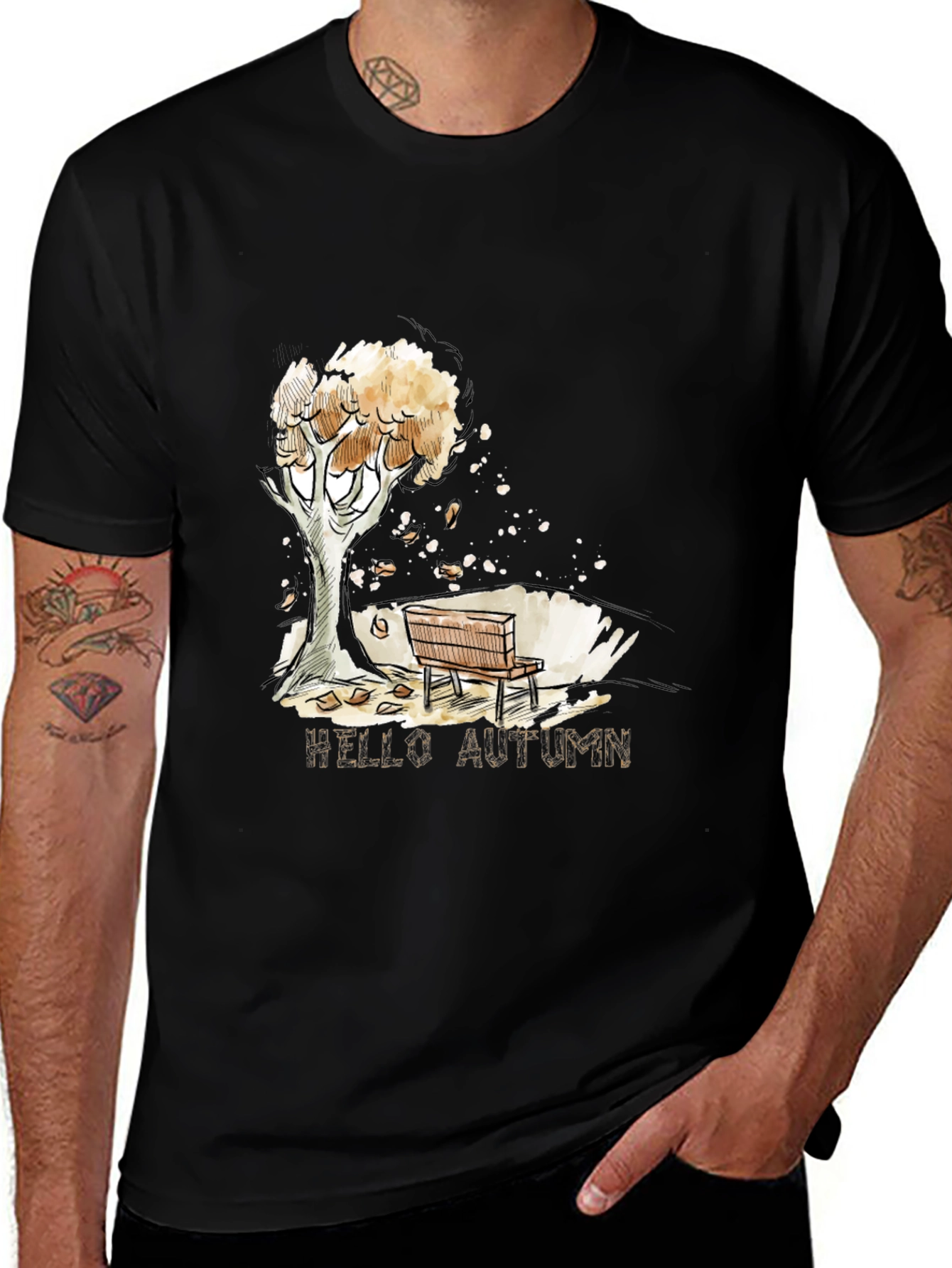 Variant 2 of Autumn Scene Black Graphic T-Shirt