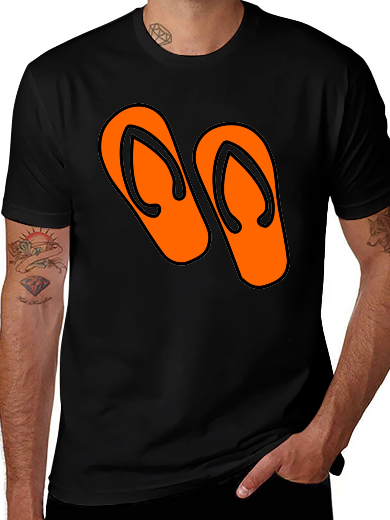 Variant 18 of Flip Flops Graphic Black T-Shirt