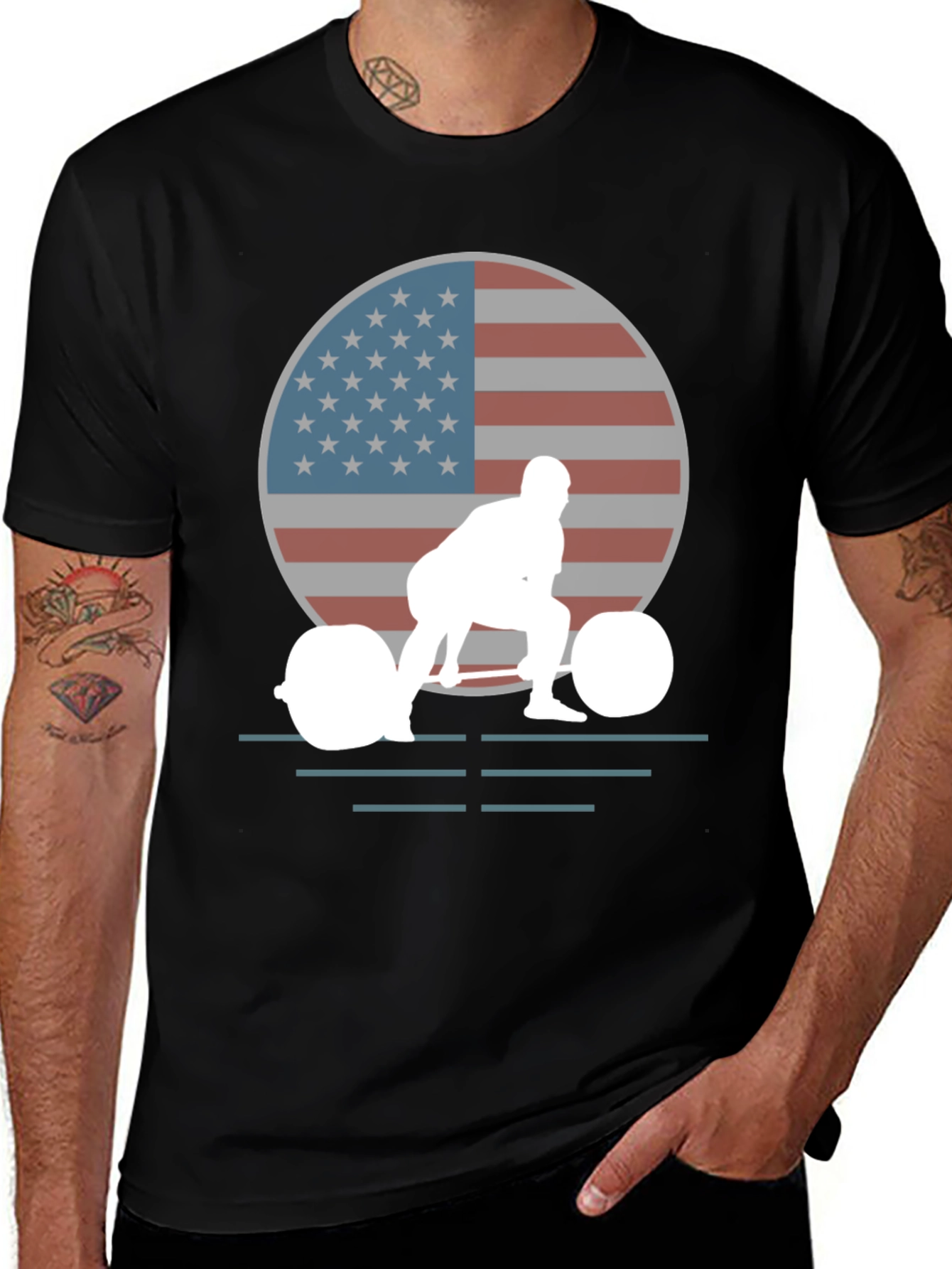 Variant 3 of USA Weightlifting T-Shirt - Patriotic Gym Apparel