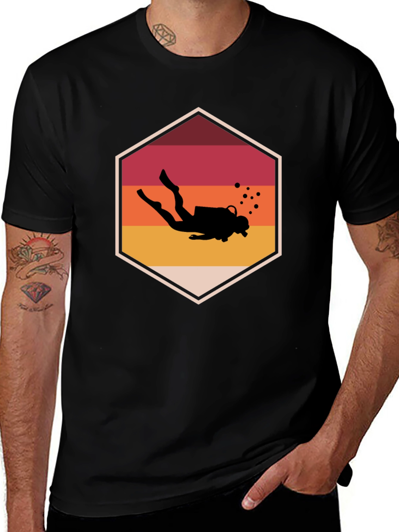 Variant 22 of Diver Retro Hexagon T-Shirt