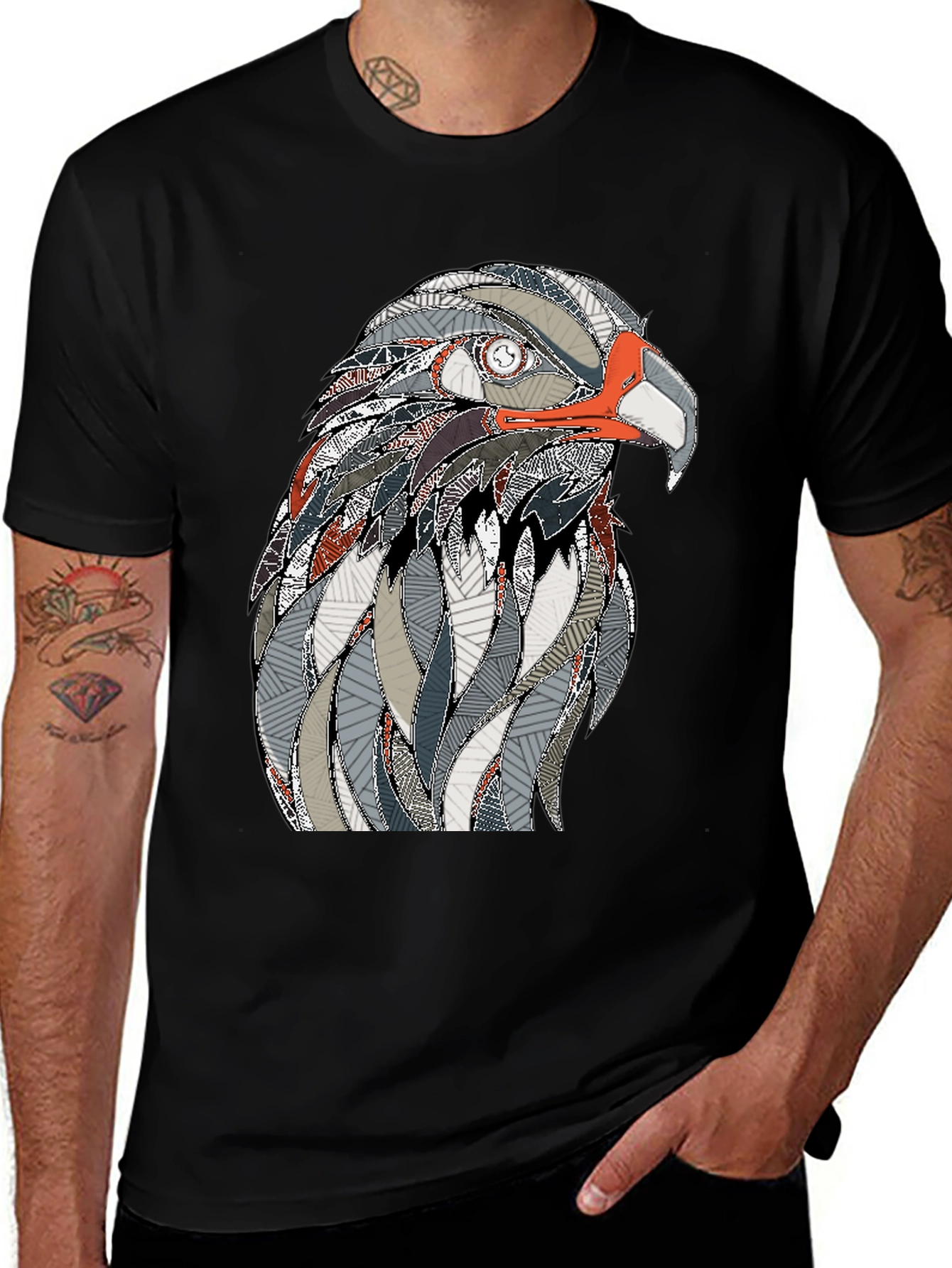 Variant 3 of Eagle Graphic Black T-Shirt for Men