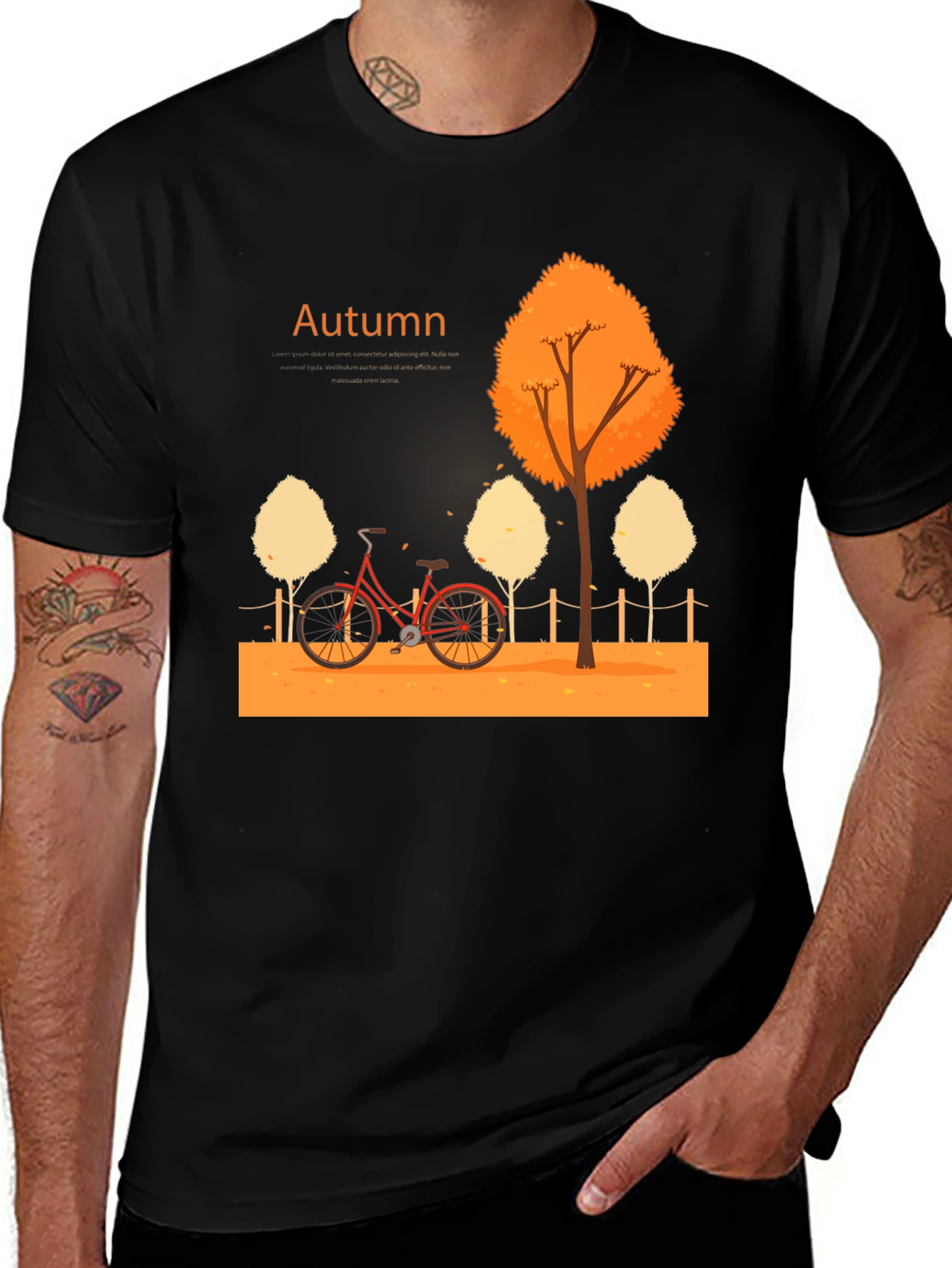 Autumn Bicycle T-Shirt - Nature Inspired Design