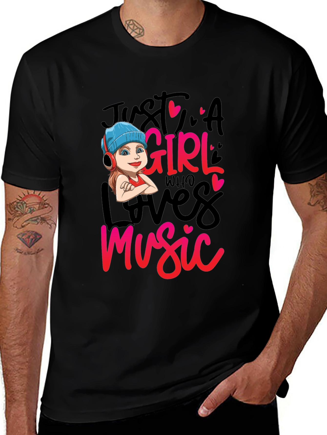 Variant 2 of Just A Girl Who Loves Music Graphic Tee
