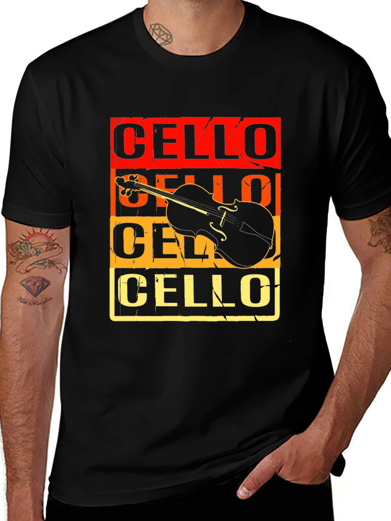 Cello Graphic Tee - Music Lover's T-Shirt